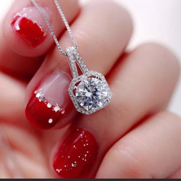 Clearance! 925 S Necklace and pendant with CZ - Picture 3 of 6